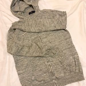 J Crew Heather Grey Zip Sweater Hoodie